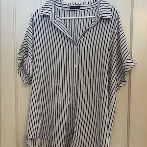 Chic Striped Button-Down Shirt